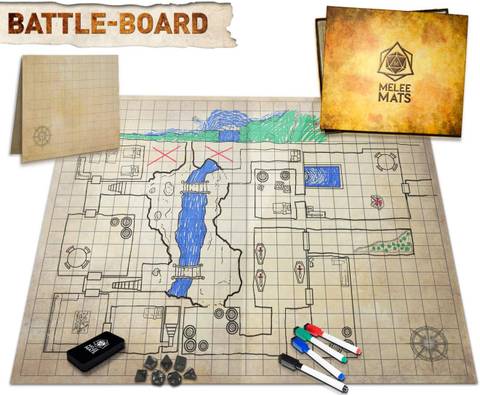 Double Sided DND Battle Mat - 27x23 Inch Reusable RPG Game Map With Double Sided DND Battle Mat - 27x23 Inch Reusable RPG Game Map With