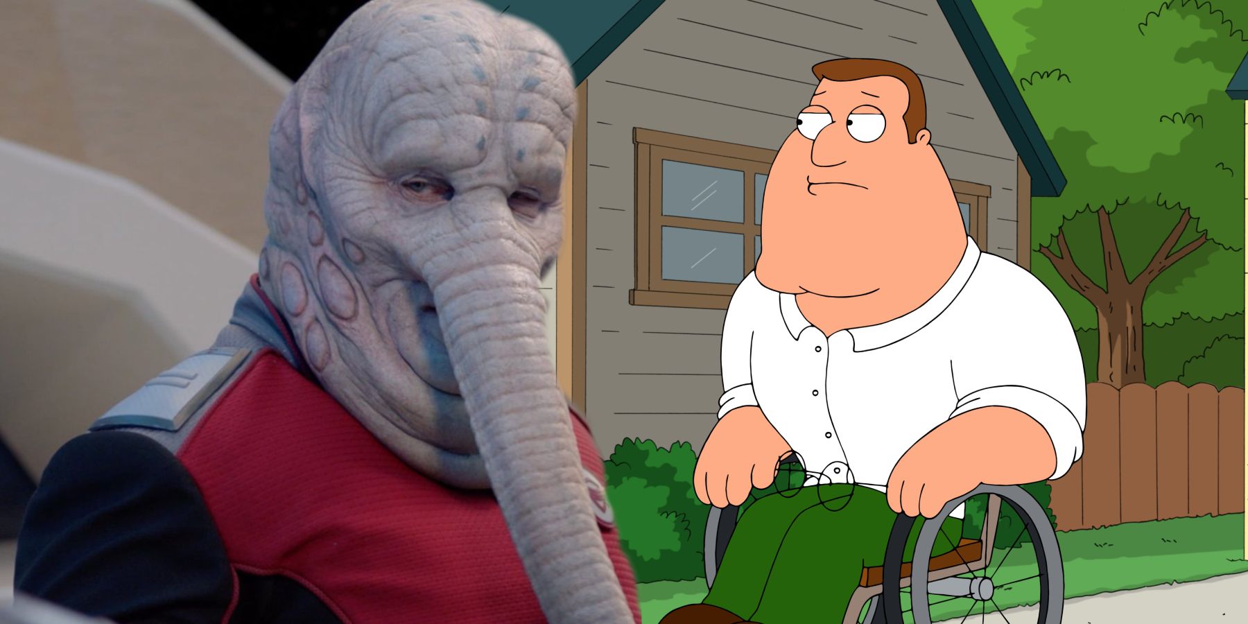 Patrick Warburton como Tharl em The Orville e como Joe Swanson em Family Guy