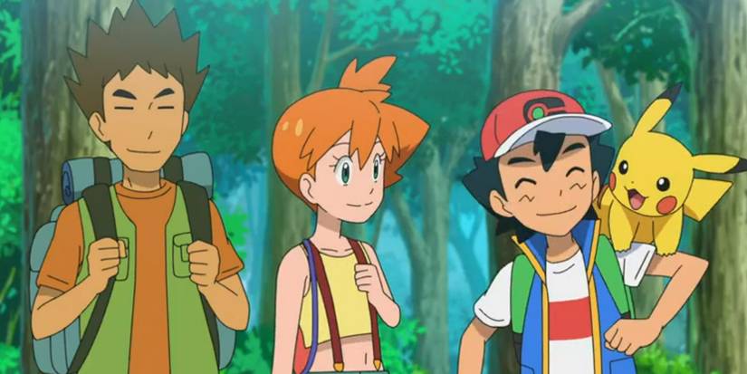 Ash, Misty e Brock em Pokémon.