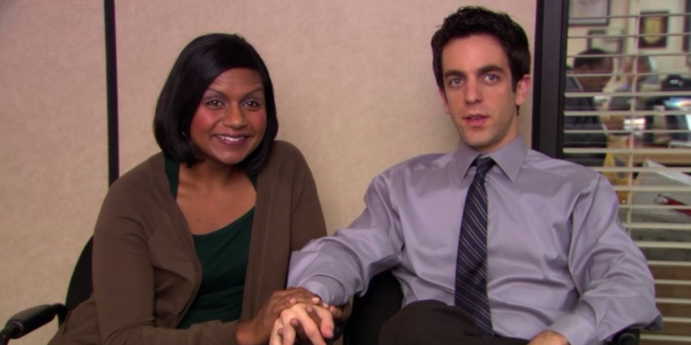 Ryan and Kelly talking to the camera in The Office