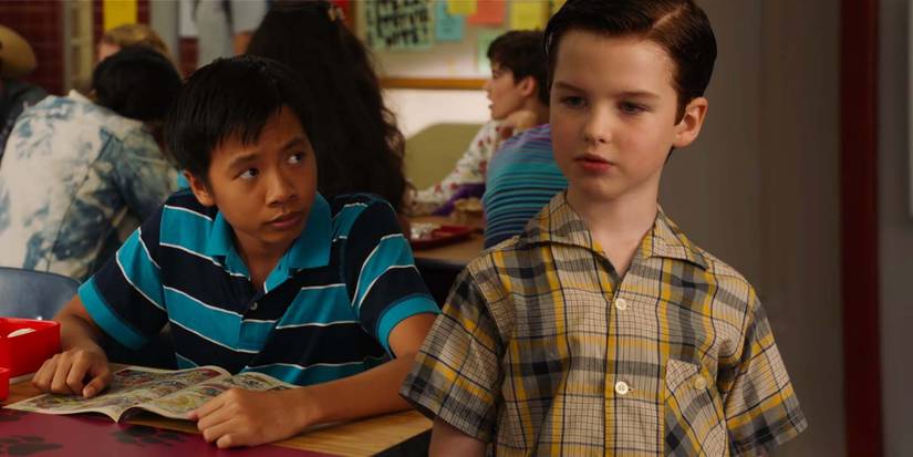 Ryan Phuong as Tam, and Iain Armitage as Sheldon in Young Sheldon