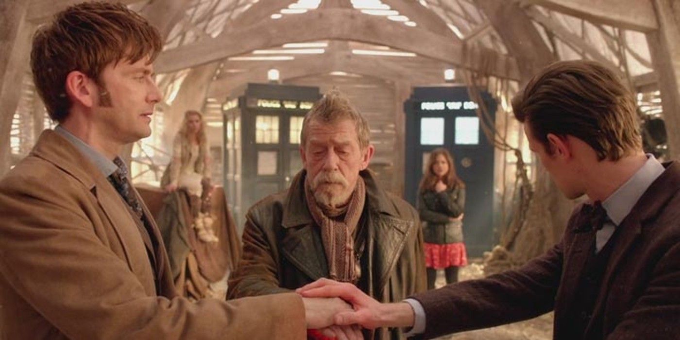 The Doctors prepare to use the Moment on Doctor Who (The Day of the Doctor)