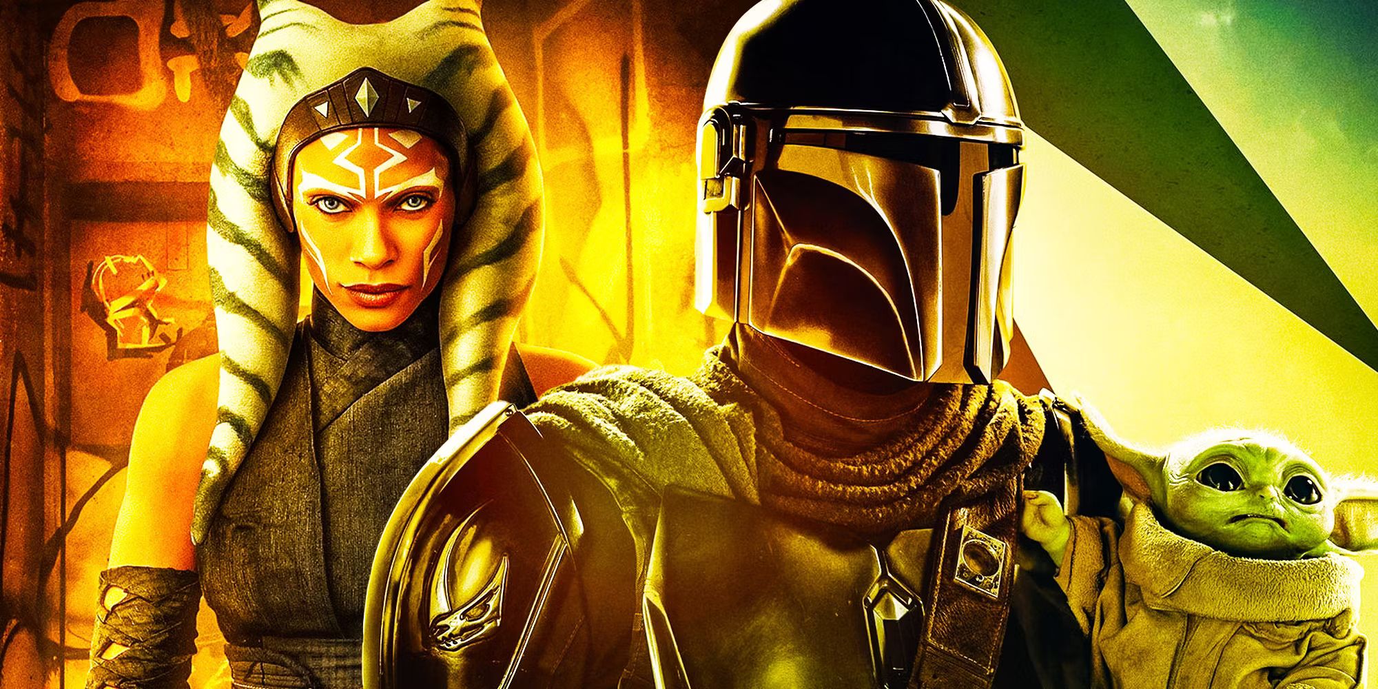 Ahsoka Tano, Din Djarin, and Grogu.