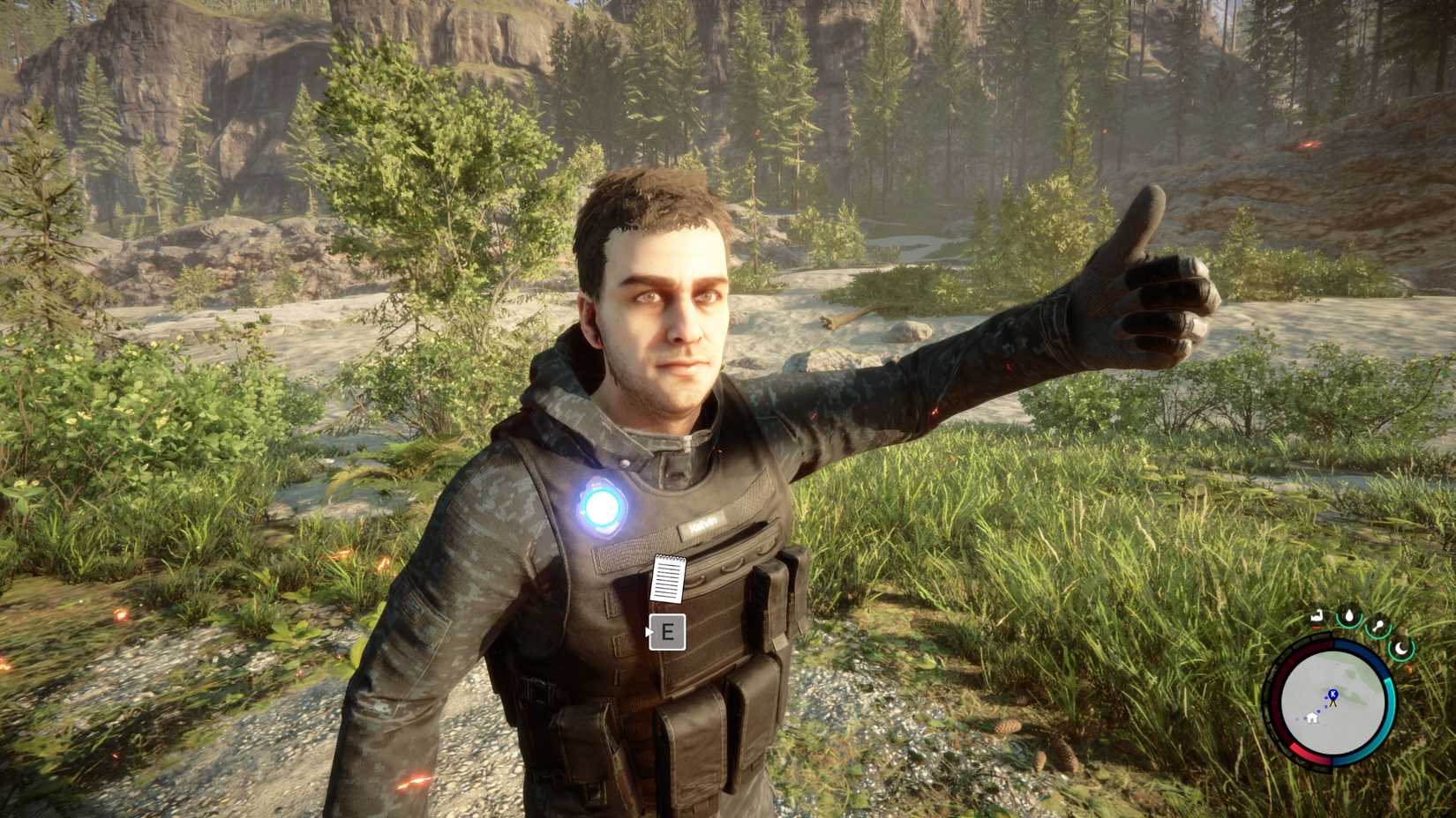 Kelvin gives a thumbs up in Sons of the Forest