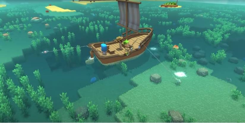 Dinkum characters in a boat fishing