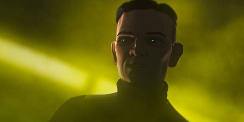 Doctor Hemlock surrounded by yellow in Star Wars The Bad Batch Season 2.