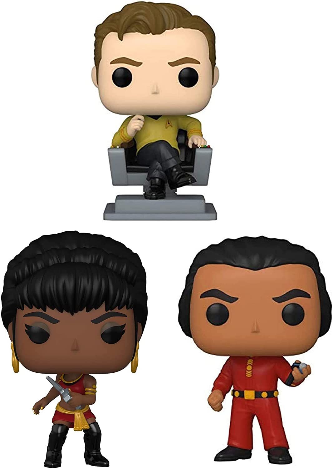 Funko TV POP! Star Trek Collectors Set 1- Captain Kirk in Chair, Khan, and Uhura 1