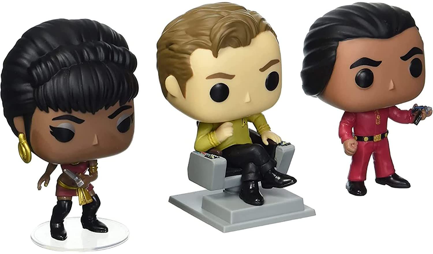 Funko TV POP! Star Trek Collectors Set 1- Captain Kirk in Chair, Khan, and Uhura 3