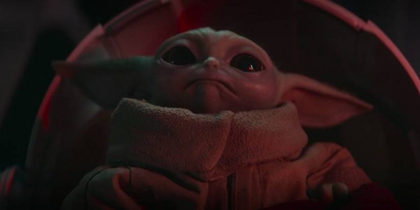 Grogu looking up during Order 66 in The Mandalorian season 3, episode 4.
