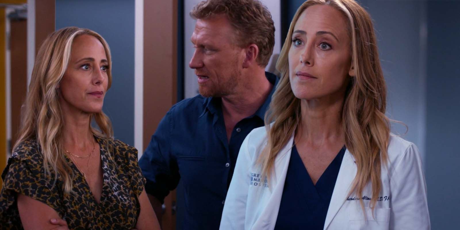 Kim Raver as Teddy Altman and Kevin McKidd as Owen Hunt in Grey's Anatomy S19