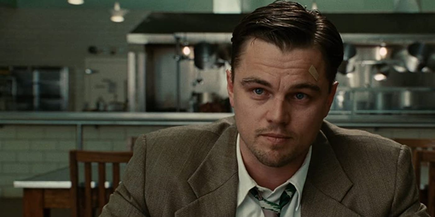 Leonardo Dicaprio as Teddy in the dining area in Shutter Island