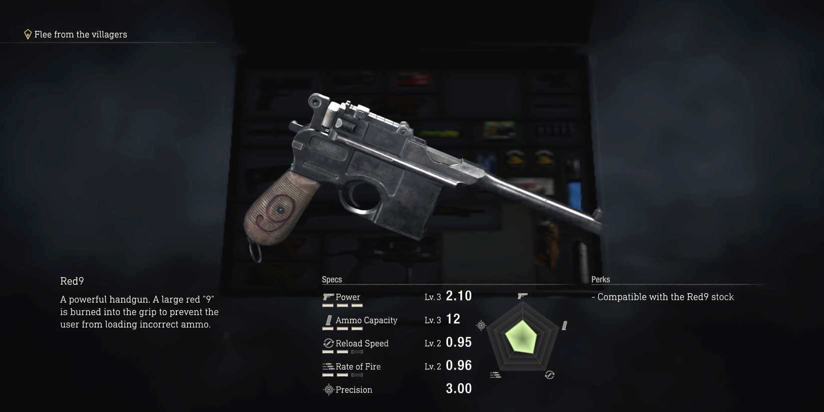 Resident Evil 4 Remake Leon Holding Red9 Handgun
