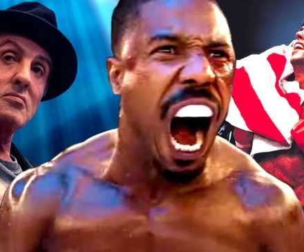 Майкл Б. Джордан в роли Адонис Креди и Стивен Стэллоун в роли Рокки Бальбоа в фильмах "Рокки" и "Креде"