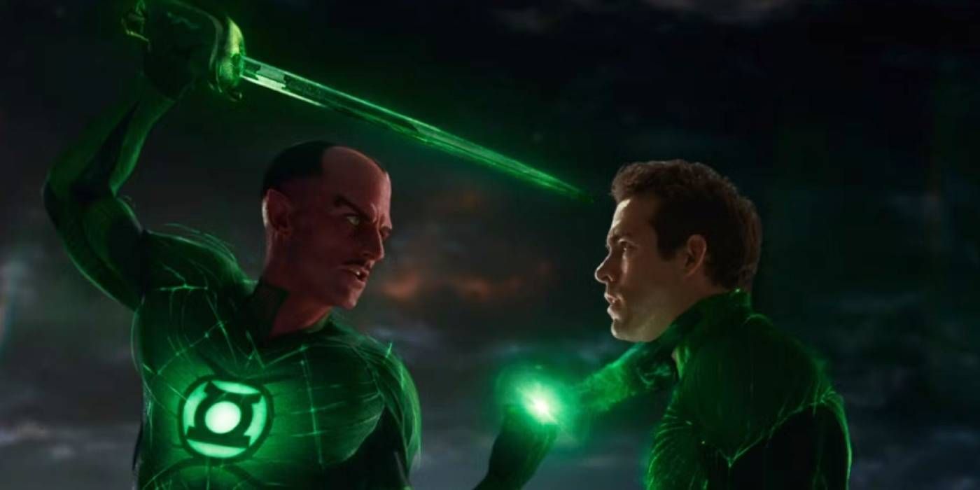 Sinestro and Hal Jordan in Green Lantern movie pic