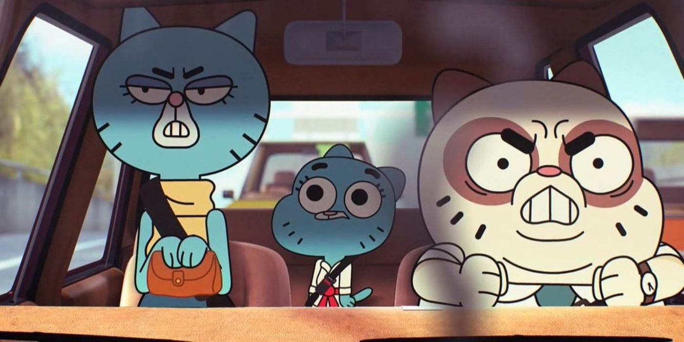 The Wattersons in the car in The Amazing World of Gumball