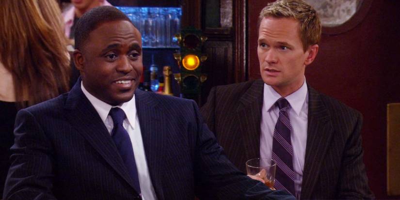 Wayne Brady as James Stinson and Neil Patrick Harris as Barney Stinson in How I Met Your Mother season 2 episode 10