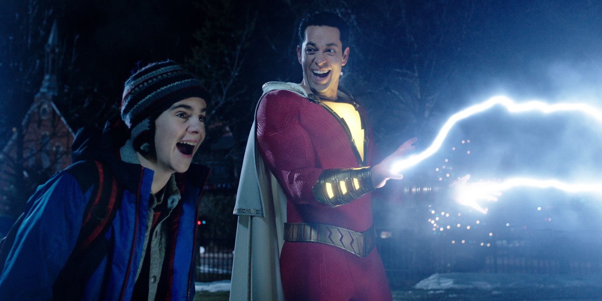 Billy using his powers in Shazam