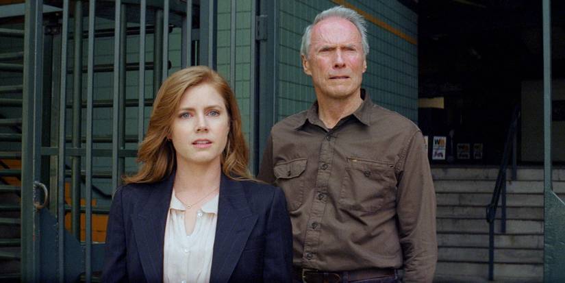 Clint Eastwood and Amy Adams in a baseball stadium in Trouble with the Curve