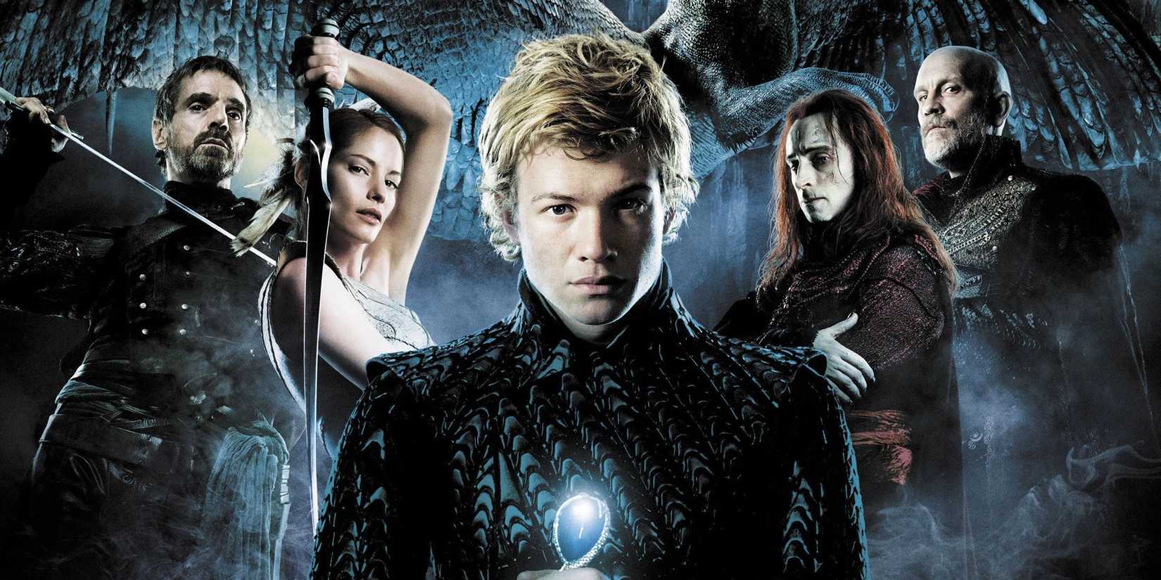 The cast of Eragon on the movie's poster with Ed Speelers at the front