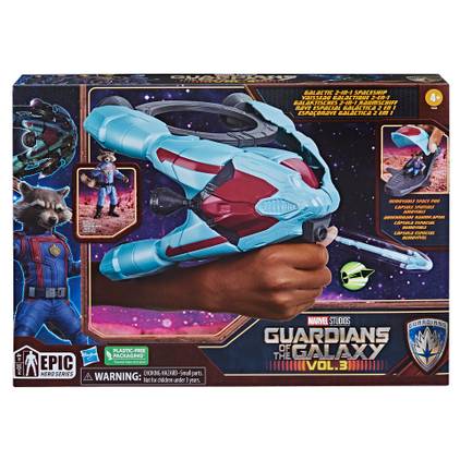 Hasbro Nerf Marvel Studios Guardians Of The Galaxy Vol. 3 Quad Blaster met 3 Nerf Darts, Superhelden Roleplay speelgoed Hasbro Nerf Marvel Studios Guardians Of The Galaxy Vol. 3 Quad Blaster met 3 Nerf Darts, Superhelden Roleplay speelgoed