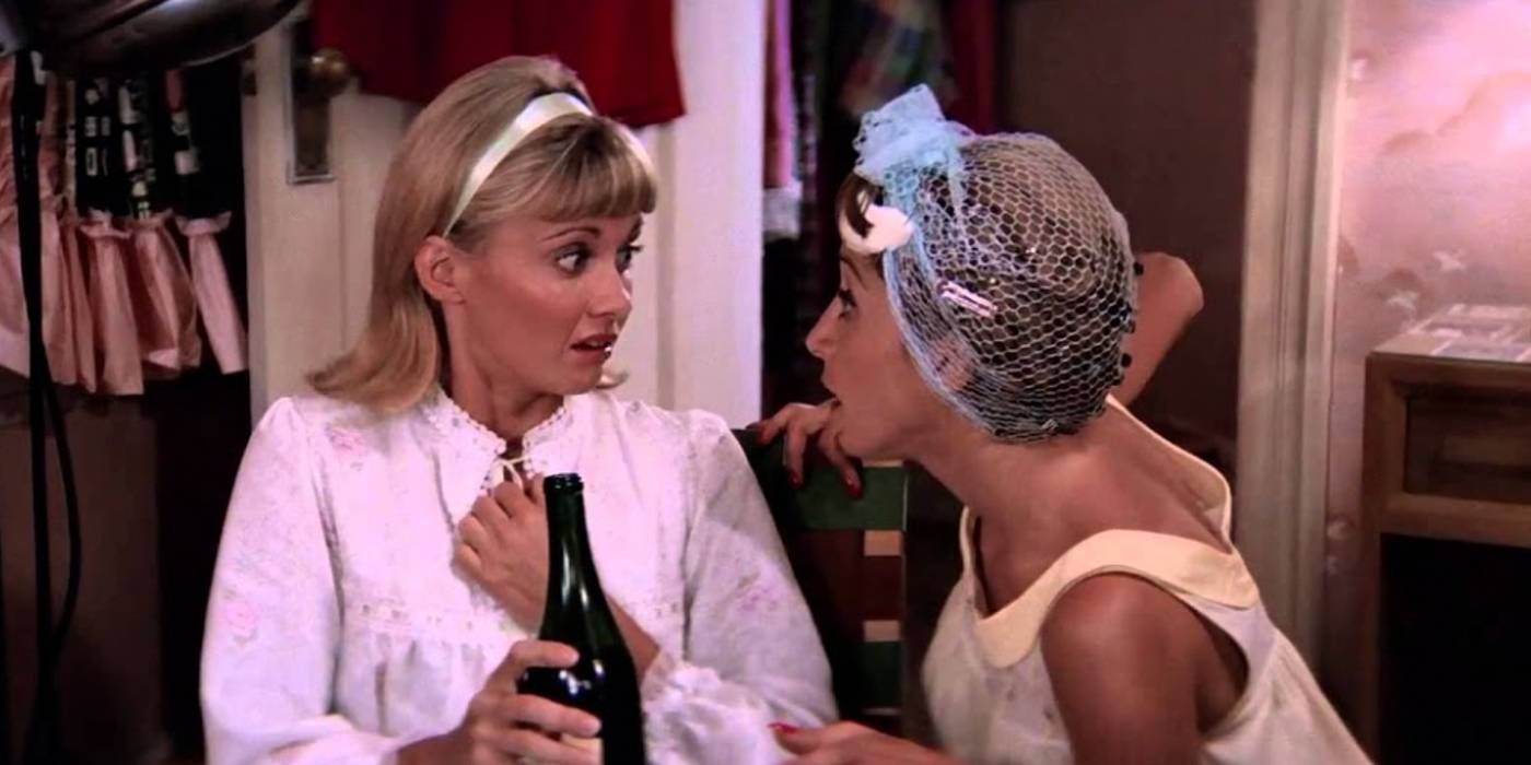 Sandy and Frenchy During Grease's Sleepover Scene