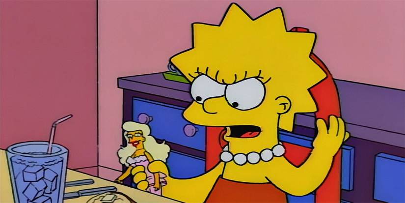 Lisa upset at Malibu Stacy catch phrases in The Simpsons