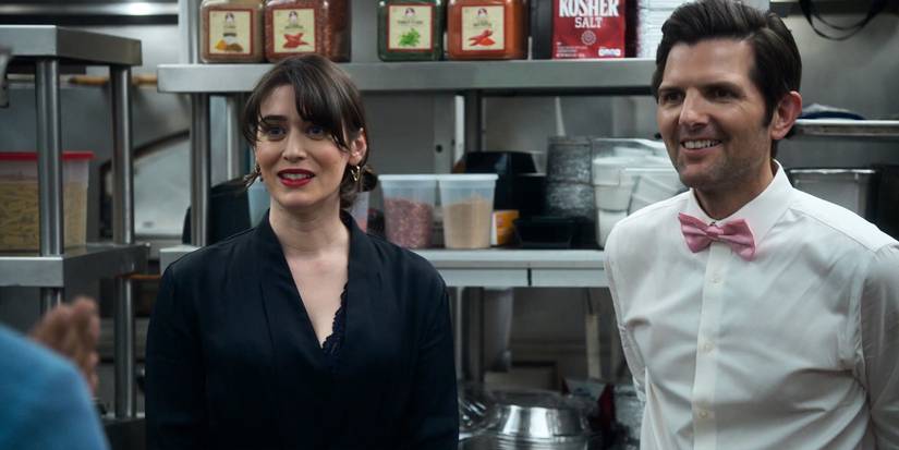 Lizzy Caplan e Adam Scott em Party Down