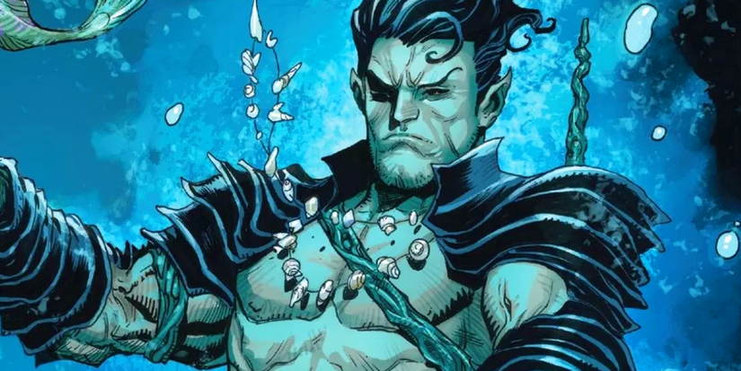 Namor, o Submariner, em uma arte de quadrinhos da Marvel.