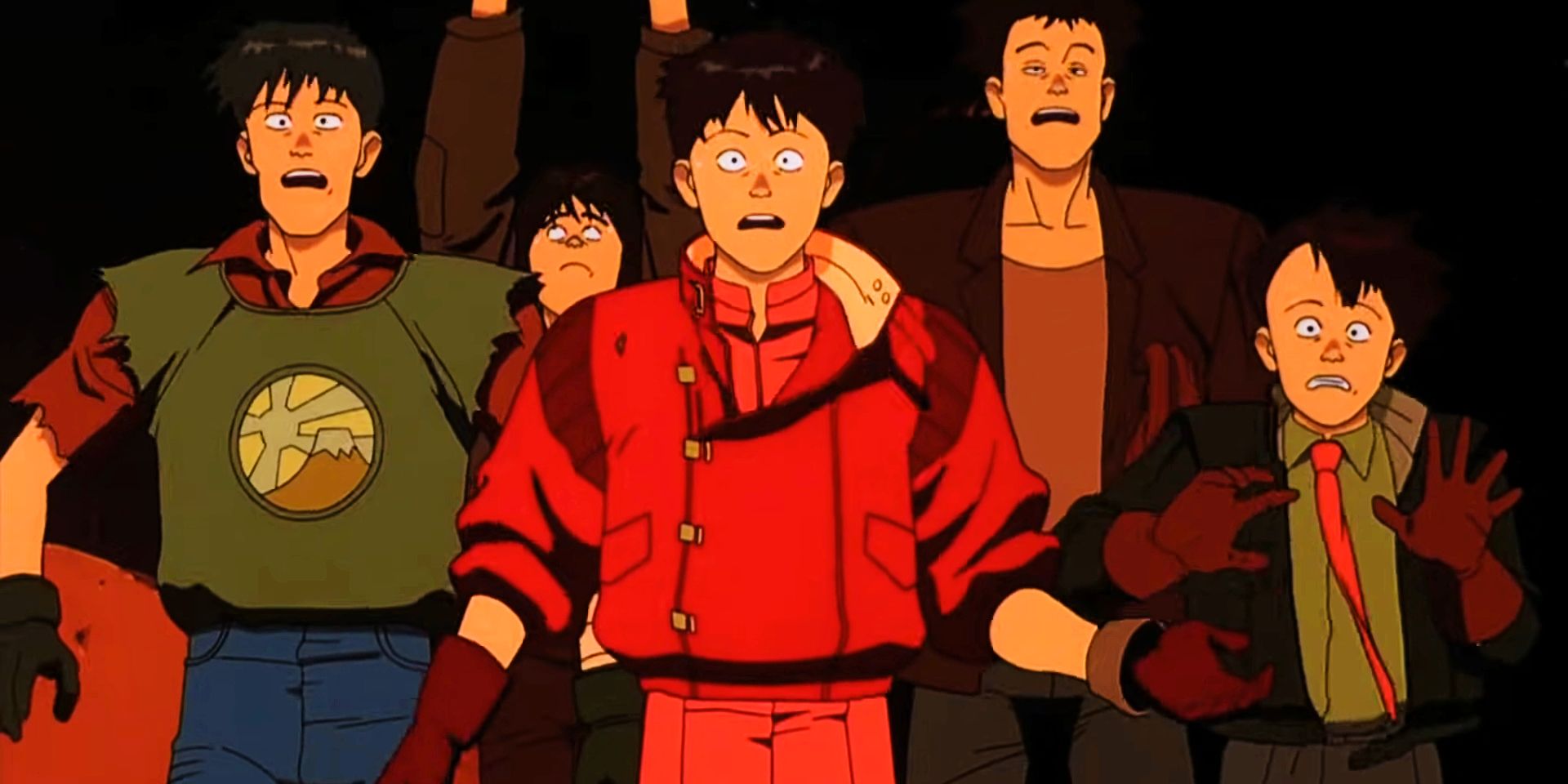 Characters looking surprised in Akira