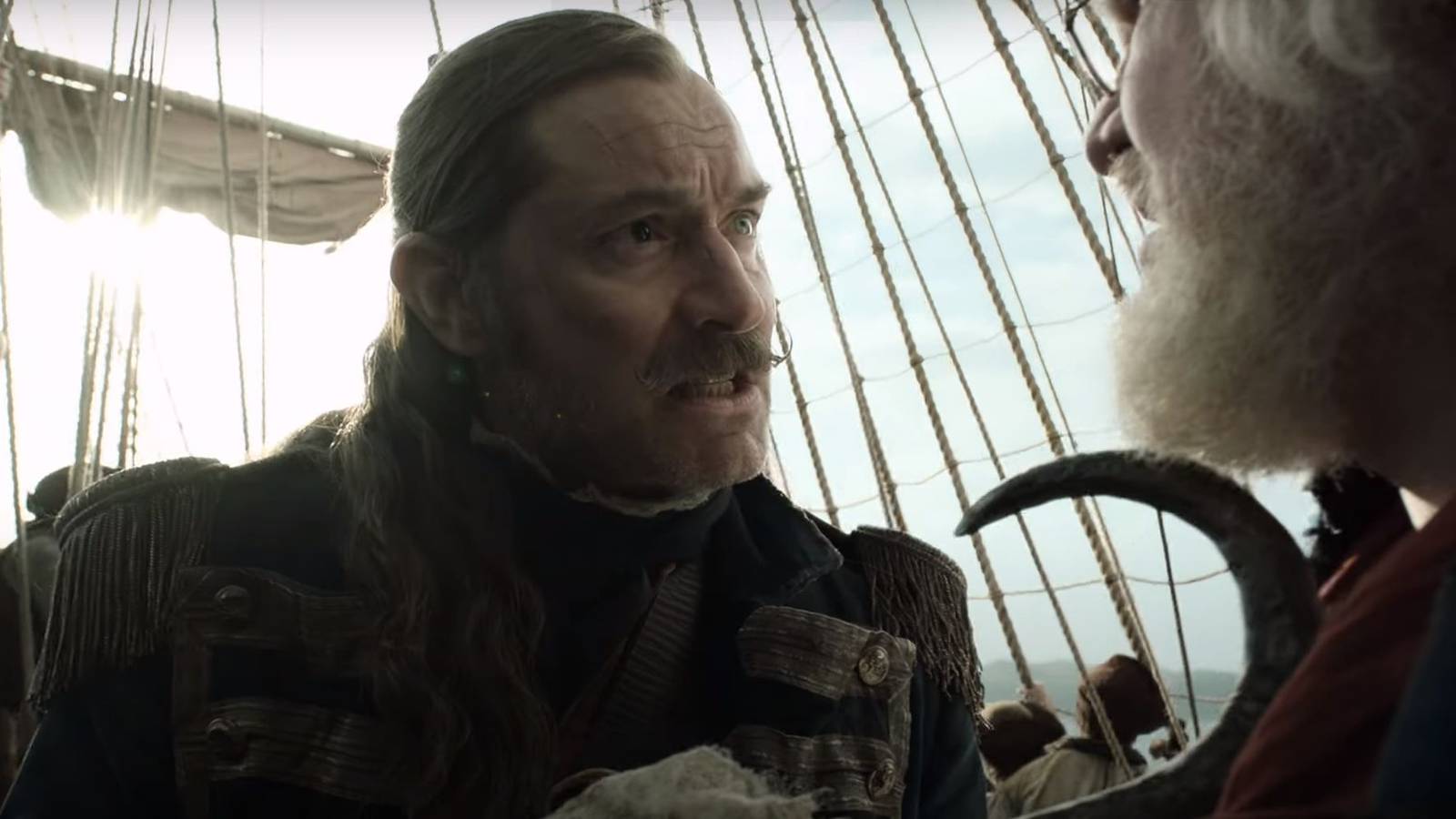 Jude Law's Captain Hook Literally Walks Over A Man In Peter Pan & Wendy ...