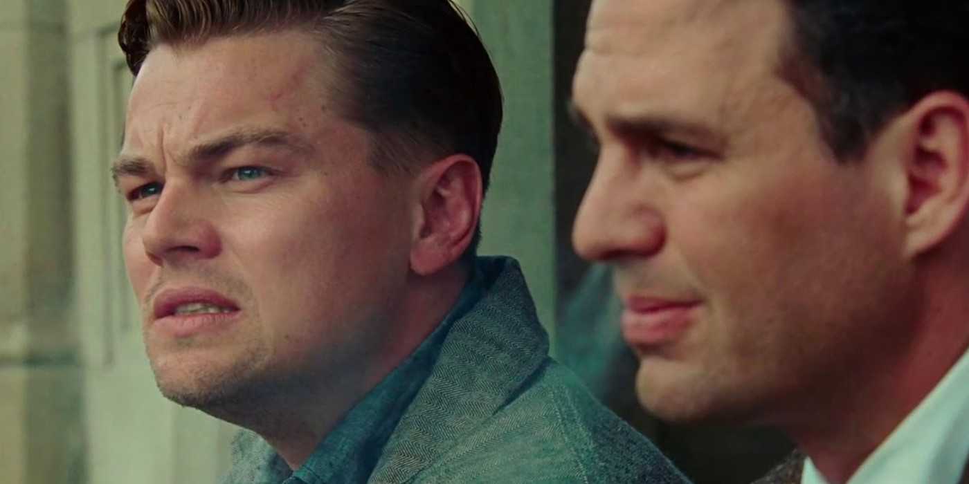 Leonardo DiCaprio and Mark Ruffalo sitting together at the end of Shutter Island