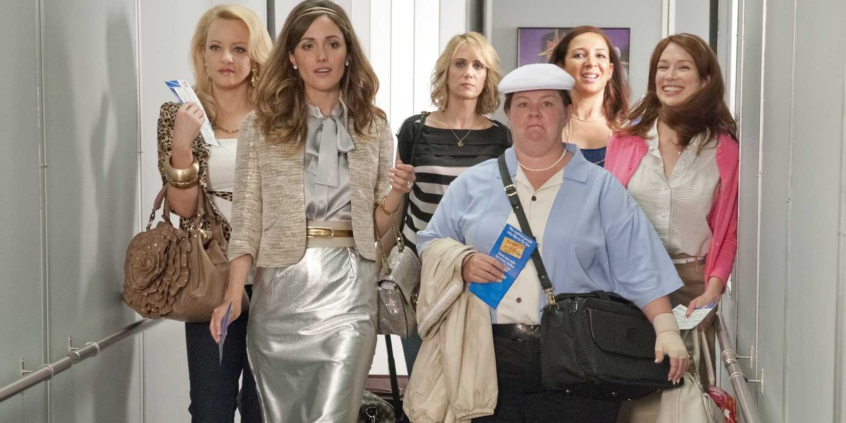 The bachelorette party at the airport in Bridesmaids