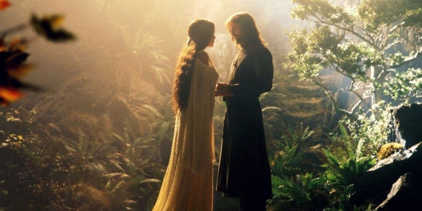 Aargorn and Arwen in The Lord of the Rings: The Fellowship of the Ring