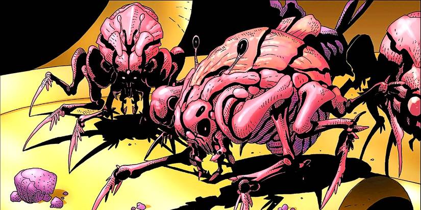 Pink tick-like aliens called Abersyn Symbiotes in Star Wars.
