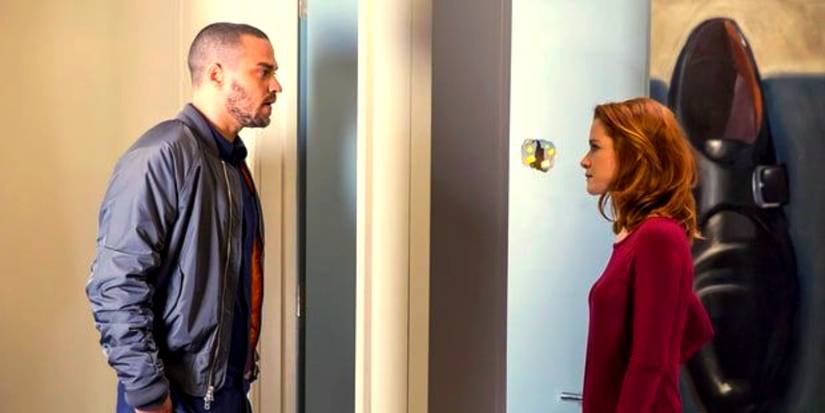 An image of April and Jackson arguing in Grey's Anatomy