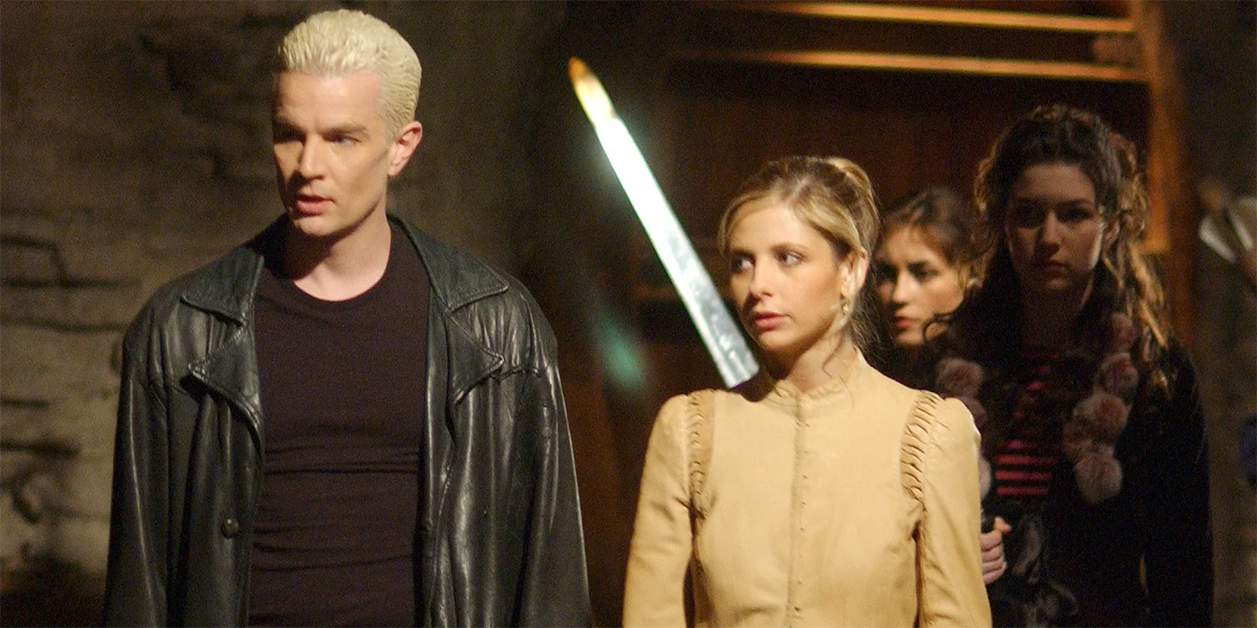 Buffy and Spike in Buffy season 7 with potential Slayers