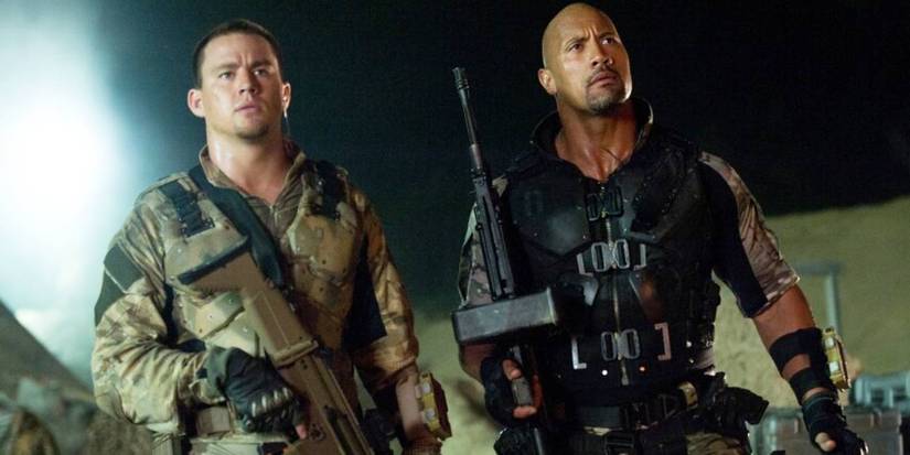 Dwayne Johnson e Channing Tatum em G.I. Joe Retaliação