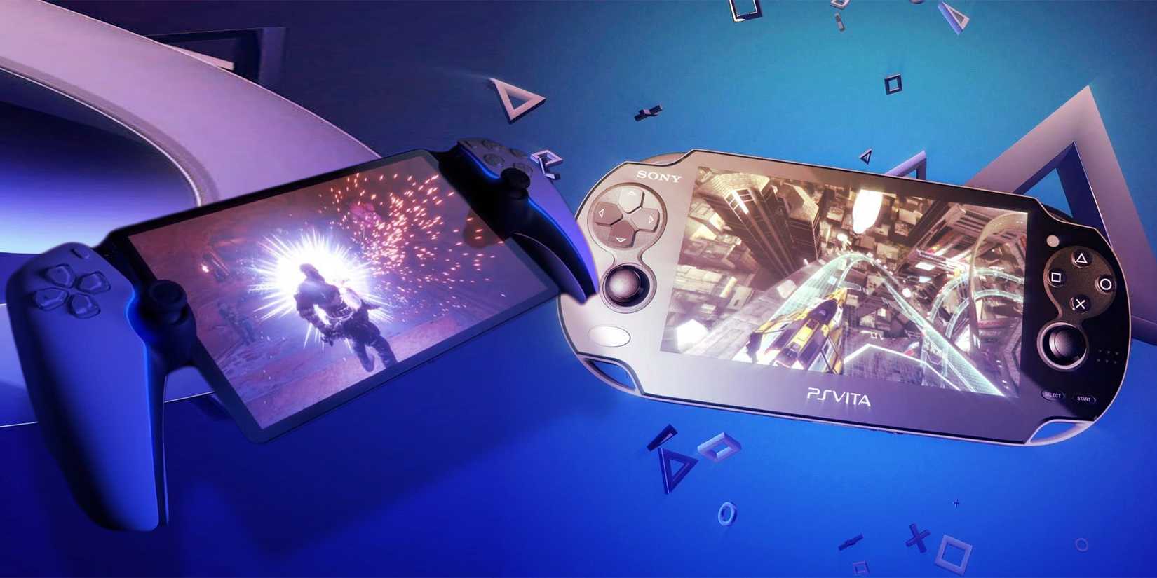 PlayStation handheld streaming device next to an old PS Vita