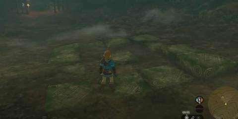 Zelda: Tears of the Kingdom: Зеленые плитки в пещере клана Ийи за пределами Aldoor Foothills