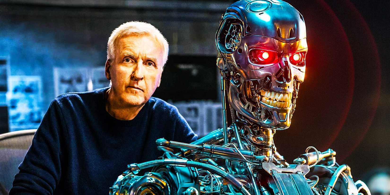 Director James Cameron and the T-800 Terminator