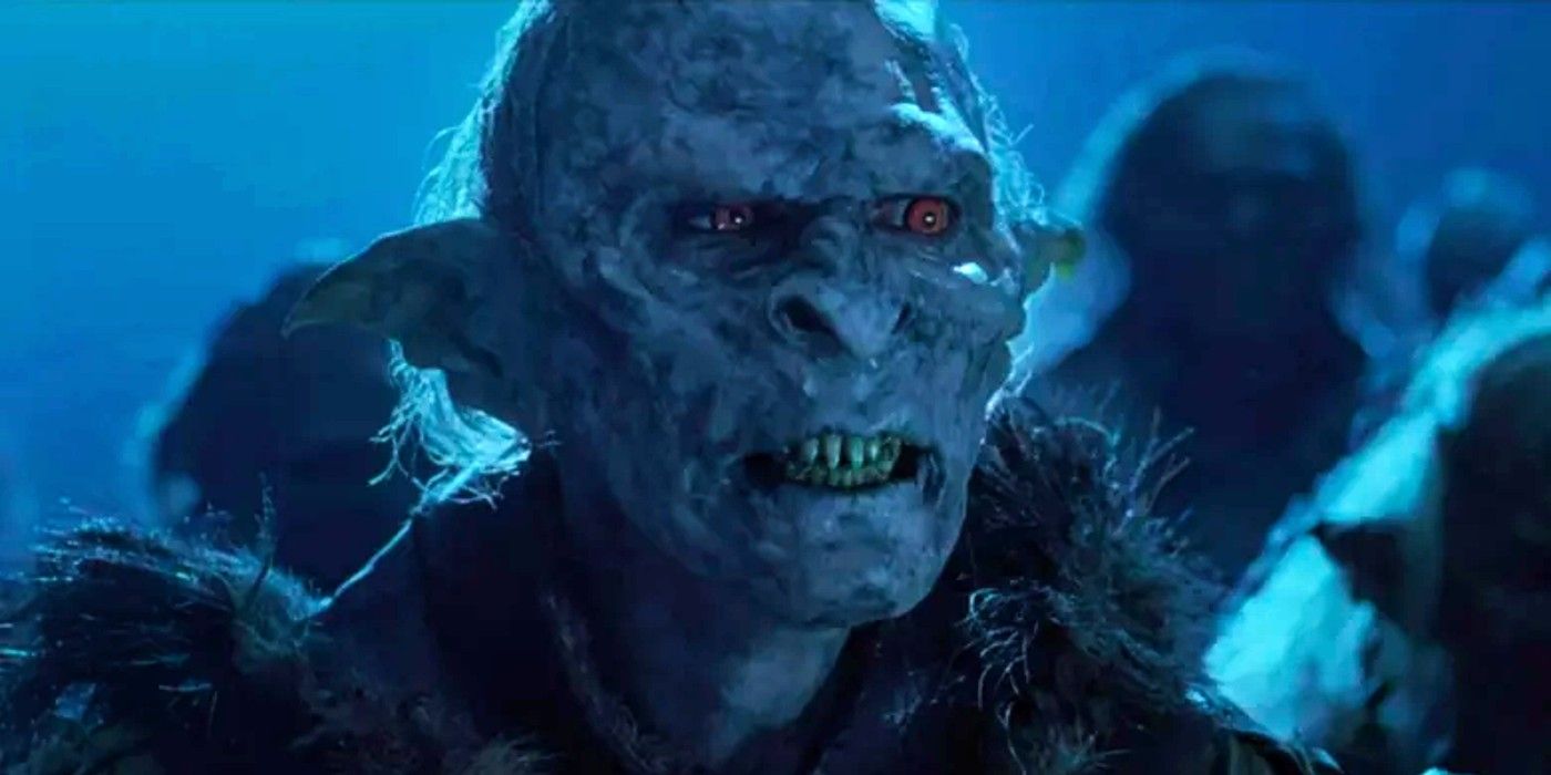 An orc looking unhappy in Lord of the Rings: The Two Towers.