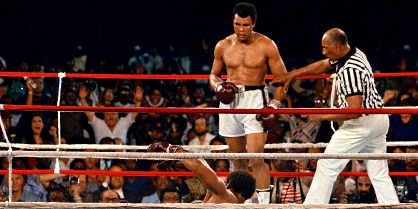 Muhammad Ali vs. George Foreman during the Rumble in the Jungle