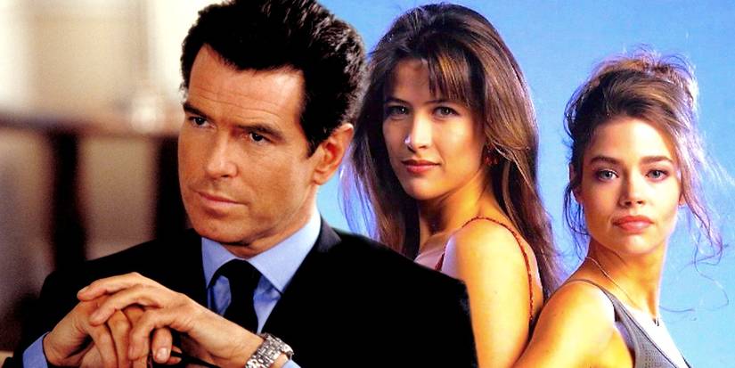 Pierce Brosnan as James Bond with Elektra King and Christmas Jones in World Is Not Enough
