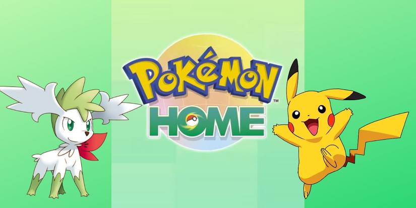 Pokemon Home logo with Pikachu and Shaymin