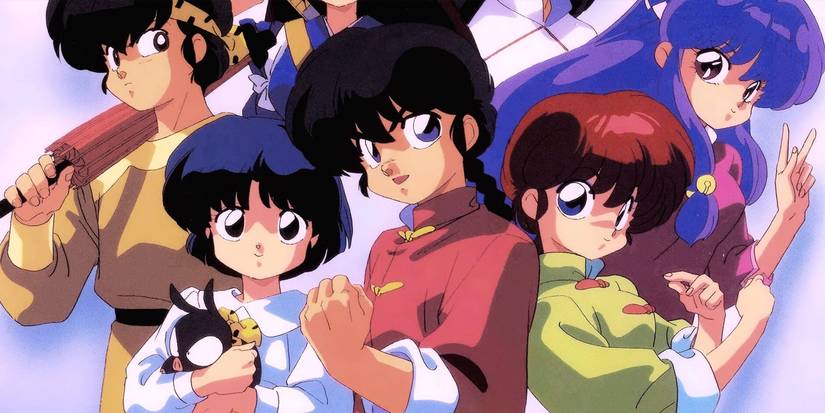 The main cast of the Ranma 1/2 anime in official artwork