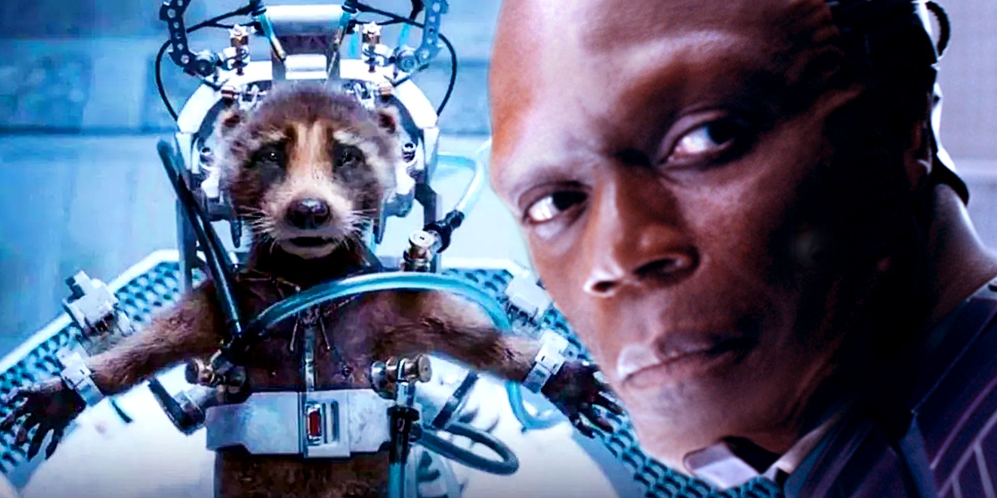 Rocket Raccoon and the High Evolutionary in Guardians of the Galaxy Vol 3