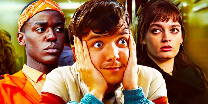 Ncuti Gatwa, Asa Butterfield и Emma Mackey в "Sex Education"