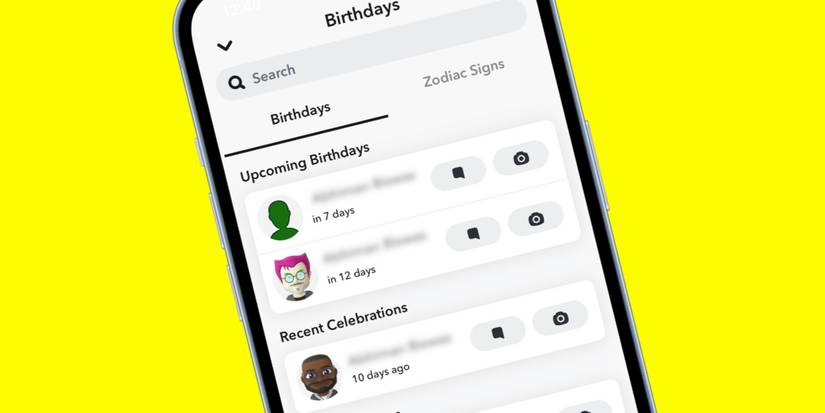 Snapchat displaying friends' birthdays