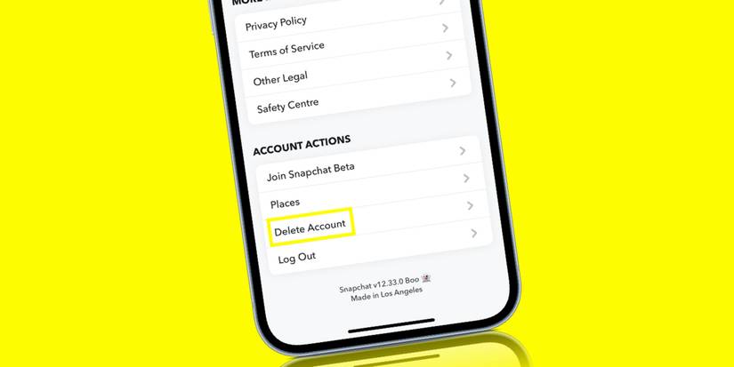 Snapchat delete account on iPhone