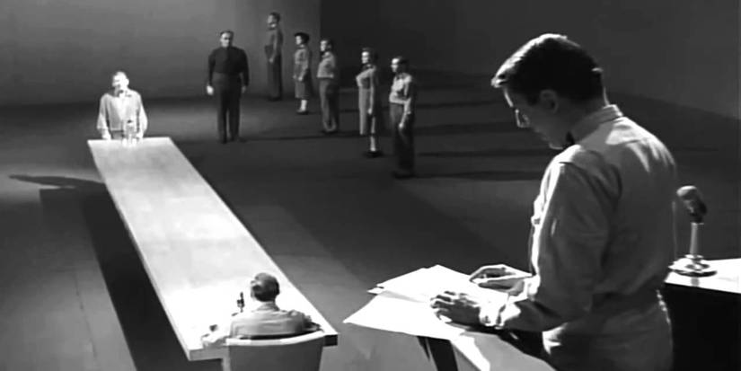 A librarian is put on trial in The Twilight Zone episode The Obsolete Man